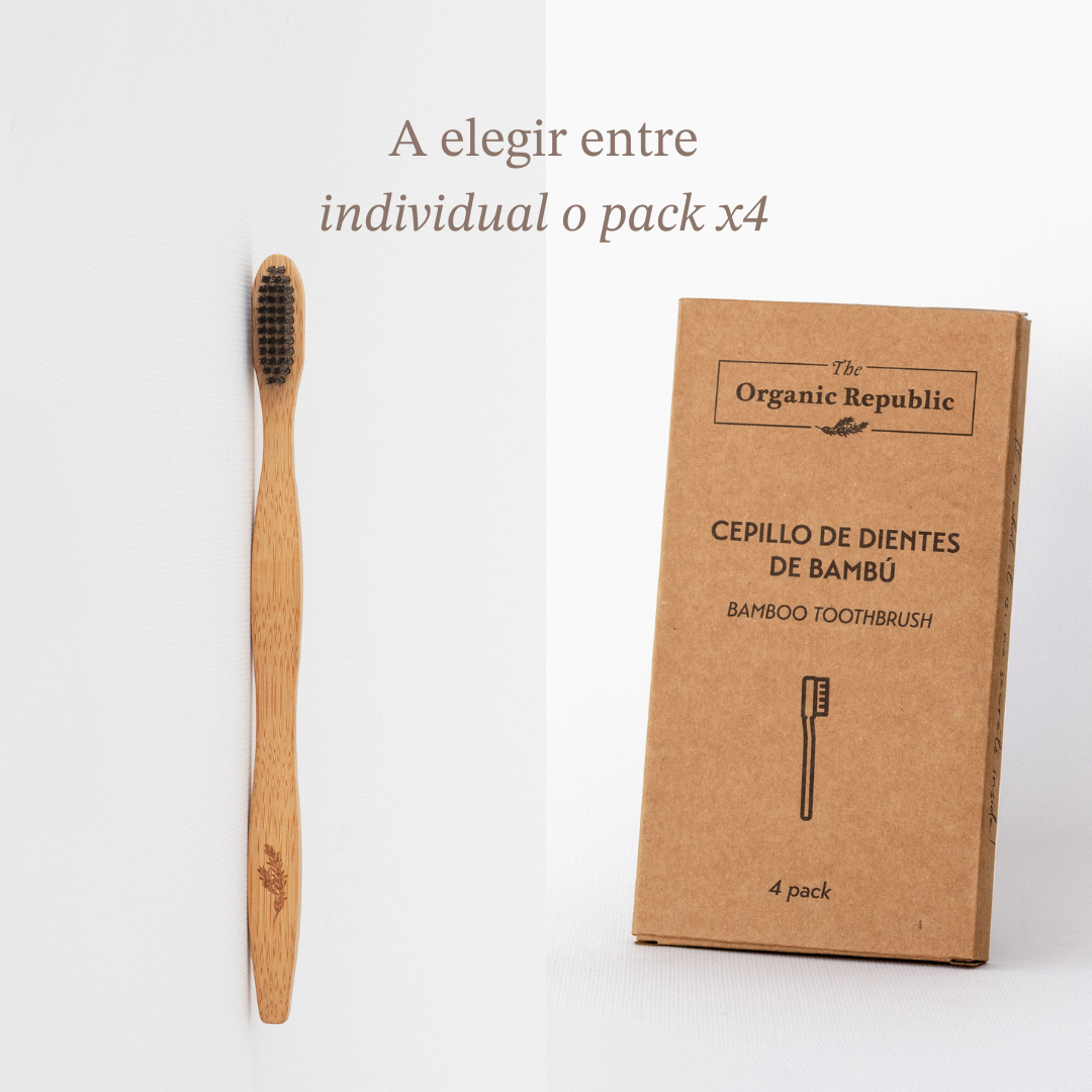 Cepillo de bambu con carbon activo